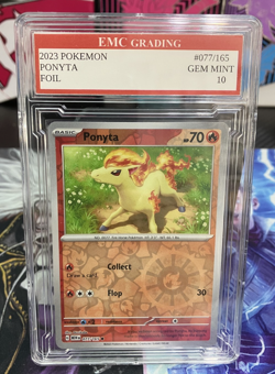 PONYTA 077/165 FOIL Pokemon 2023 Card GRADED 10 MINT TCG CCG - Image 1