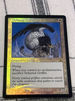 Magic The Gathering 1993 MTG TETHERED GRIFFIN FOIL Urza's Destiny Near Mint - Image 1