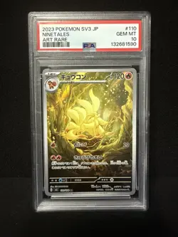 PSA 10 Ninetales 110/108 SV3 Rare Ruler Of The Black Flame Japanese Pokemon Card - Image 1