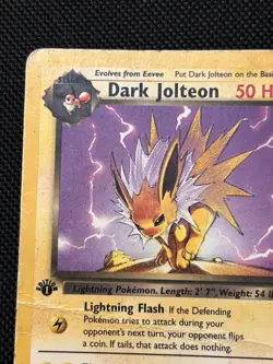 DARK JOLTEON 38/82 UNCOMMON TEAM ROCKET POKEMON 1ST EDITION DMG - Image 3