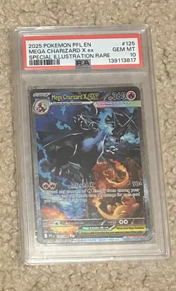 Pokemon Mega Charizard X ex Phantasmal Flames SIR #125 PSA 10 GEM MT - Image 1