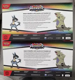 Pokemon Prismatic Evolutions Lucario & Tyranitar ex Premium Collection LOT OF 2 - Image 2
