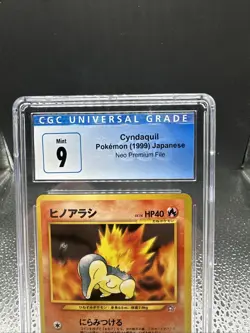 1999 Pokemon Japanese Cyndaquil No.155 Neo Premium File CGC 9 MINT - Image 3