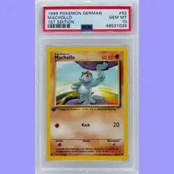 Pokemon 1st Edition Base Set German Machop (Machollo) 52/102 PSA 10 Gem Mint - Image 1