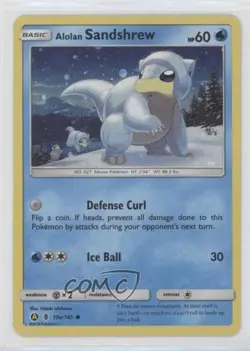 Alolan Sandshrew Holo Pokemon Sun & Moon Guardians Rising #19a - Image 1