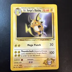 Pokemon TCG Lt. Surge's Raichu Gym Heroes 28/132 Unlimited Rare - Image 1