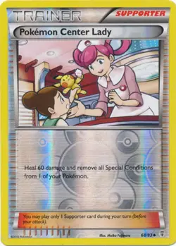 1x Pokemon Center Lady - 68/83 - Uncommon - Reverse Holo NM-Mint Pokemon XY-- Ge - Image 1