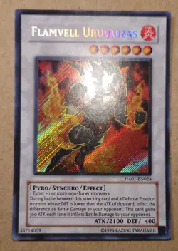 Yu-Gi-Oh HA01-EN024 Flamvell Uruquizas Secret Rare Card - Image 1