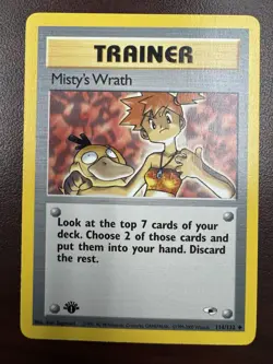 Pokemon Cards Misty's Wrath 114/132 1ST EDITION Gym Heroes WOTC Uncommon LP/LP+ - Image 1