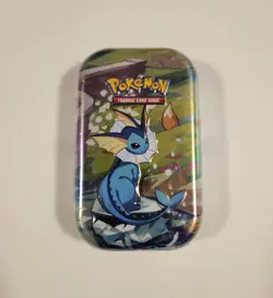 Pokemon Prismatic Evolutions Vaporeon TCG Mini Tin Sealed + Vaporeon Foil Card - Image 2