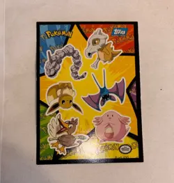 1999 Topps Pokemon The Movie Onix Cubone Eevee Chansey Zubat Sticker Card Blue - Image 1