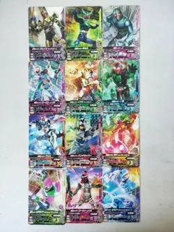 LOT OF 12 GANBARIZING CARDS 3 RARE AND 9 COMMON BANDAI JAPANESE CARDS #2045 - Image 1