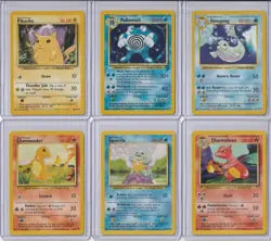 POKEMON BASE SET CARD LOT Charmander Pikachu Dewgong Shadowless Poliwrath HOLO - Image 1
