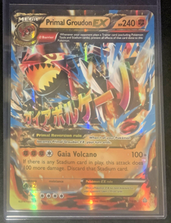 Primal GROUDON EX 086/160 Jumbo Oversized Promo Card Holo in Top Loader - Image 1