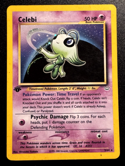 1st Edition Celebi 3/64 Neo Revelation Pokemon Card Holo Foil Rare HP - Image 1
