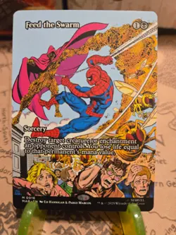 MTG Feed the Swarm Marvel Universe Eternal-Legal Regular Borderless Mythic NM - Image 1