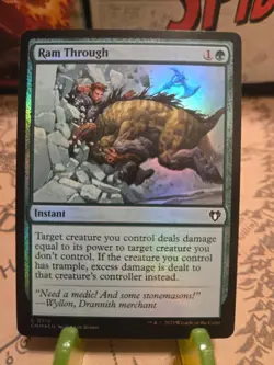 MTG Ram Through Commander Masters Foil Common NM - Image 1