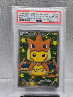 2016 Pokemon JPN XY Promo Poncho Pikachu Charizard Y Special Box #208! PSA 10! - Image 1