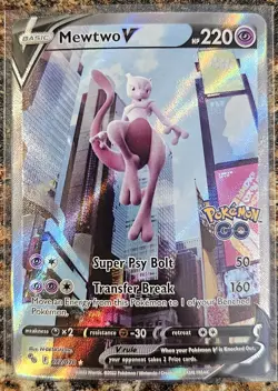 Pokemon 2022 Go Mewtwo V 72 Full Art Holo NM or Better - Image 1