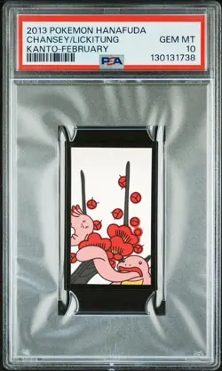 2013 POKEMON HANAFUDA KANTO FEBRUARY CHANSEY/LICKITUNG PSA 10 - Image 1