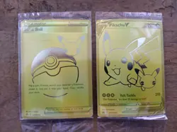 Sealed Pikachu v Gold and Pokeball SWSH145/SWSH146 Pokemon TCG Celebrations - Image 1