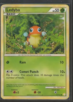 Pokemon Ledyba 71/123 HeartGold SoulSilver Common NM - Image 1