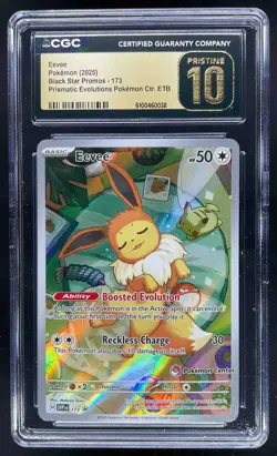 2025 Pokemon S&V Black Star Promos Eevee Pokemon Center CGC 10 Pristine #173 - Image 1