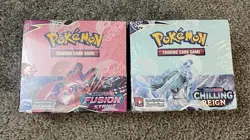 Pokemon Booster Box Fusion Strike + Chilling Reign Lot Of 2 Booster Boxes Sealed - Image 1