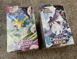 Pokemon Booster Box Fusion Strike + Chilling Reign Lot Of 2 Booster Boxes Sealed - Image 3