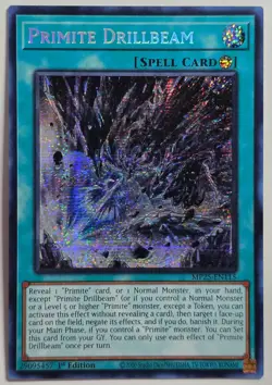 Yugioh Primite Drillbeam MP25-EN115 Prismatic Secret Rare 1st Edition - Image 1
