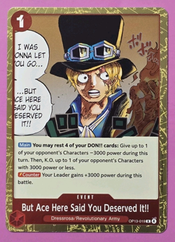 One Piece But Ace Here Said You Deserved It!! OP13-019 Carrying On His Will Foil - Image 1