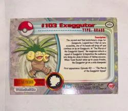 Exeggutor #103 Blue Logo Topps Holo Foil TV Animation Pokemon Card - Image 2