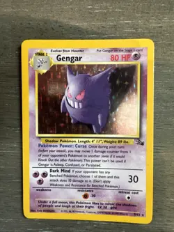 Pokemon TCG Gengar Fossil Holo Card 5/62 Unlimited Rare - Image 1