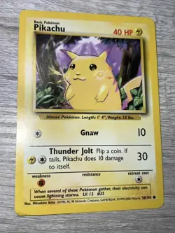 Vintage Pikachu - Base Set - 58/102 - Pokemon Card - Light Play - Image 1