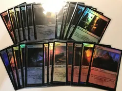 24 x FOIL LANDS BASIC LANDS ⚫ 🔵 ⚪ 🟢 🔴 Adventures in the Forgotten Realms MTG - Image 1