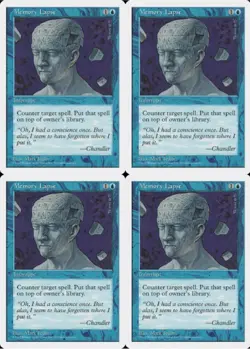 MTG Memory Lapse x4 5th Fifth Edition Common NM/LP Playset - Image 1
