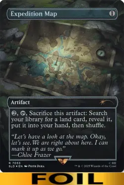 1x - Expedition Map - FOIL BORDERLESS #7053 - Secret Lair: Playstation - NM MTG - Image 1
