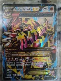 Pokemon Primal Groudon-EX TCG Full Art Ultra Rare Holo Card 151/160 - Image 1