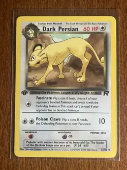 [LP+/NM] 2000 Pokemon Team Rocket Dark Persian 1st Edition #42/82 Uncommon - Image 1