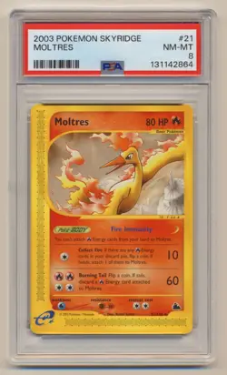 PSA 8 Pokemon Skyridge Rare Moltres 21/144 NM/MINT Condition!! - Image 1
