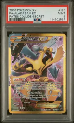 Pokemon Alakazam EX 125/124 Full Art Secret Rare XY Fates Collide PSA 9 Mint - Image 1