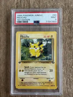 1999 Pokemon Jungle Pikachu 1st Edition #60 - PSA 9 Mint - WOTC - Image 1