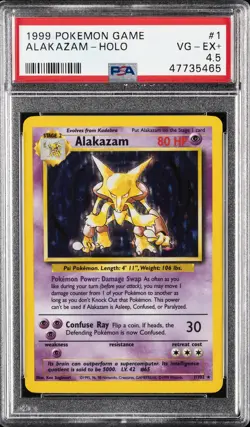 1999 POKEMON BASE SET UNLIMITED #1 ALAKAZAM-HOLO PSA 4.5 - Image 1