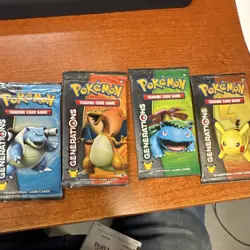 Pokemon TCG Generations Booster Pack 4x English Blastoise Charizard Venusaur Pi. - Image 1