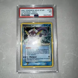 2007 POKEMON EX POWER KEEPERS GOLD STAR #102 VAPOREON-HOLO PSA 7 NEAR MINT - Image 2