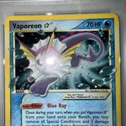 2007 POKEMON EX POWER KEEPERS GOLD STAR #102 VAPOREON-HOLO PSA 7 NEAR MINT - Image 4