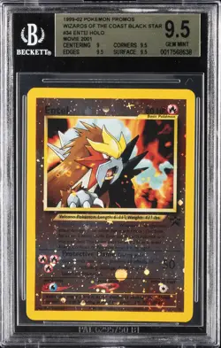 2001 POKEMON GAME MOVIE POKEMON 3 MOVIE PROMO #34 ENTEI-REVERSE FOIL BGS 9.5 - Image 1