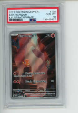 2023 Pokemon MEW EN 151 Charmander 168/165 Illustration Rare PSA 10 GEM (467) - Image 1