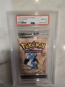 Pokemon 1st Edition Fossil Booster Pack Lapras Artwork PSA 10 GEMMINT Unweighted - Image 1