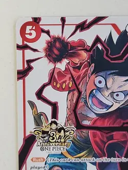 Monkey D. Luffy RARE 3RD ANNIVERSARY PROMO ALT ART ST01-012 ONE PIECE NON-FOIL - Image 2